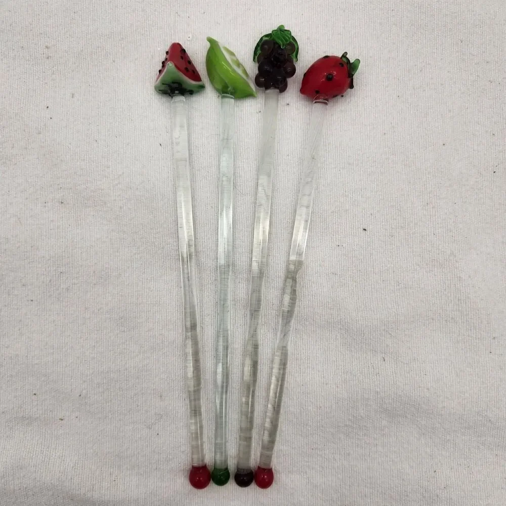 Swizzle Sticks Fruits Drink Stirrers 8